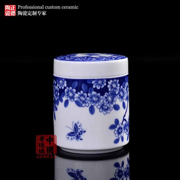 厂家直销定制陶瓷茶叶罐 青花陶瓷罐批发